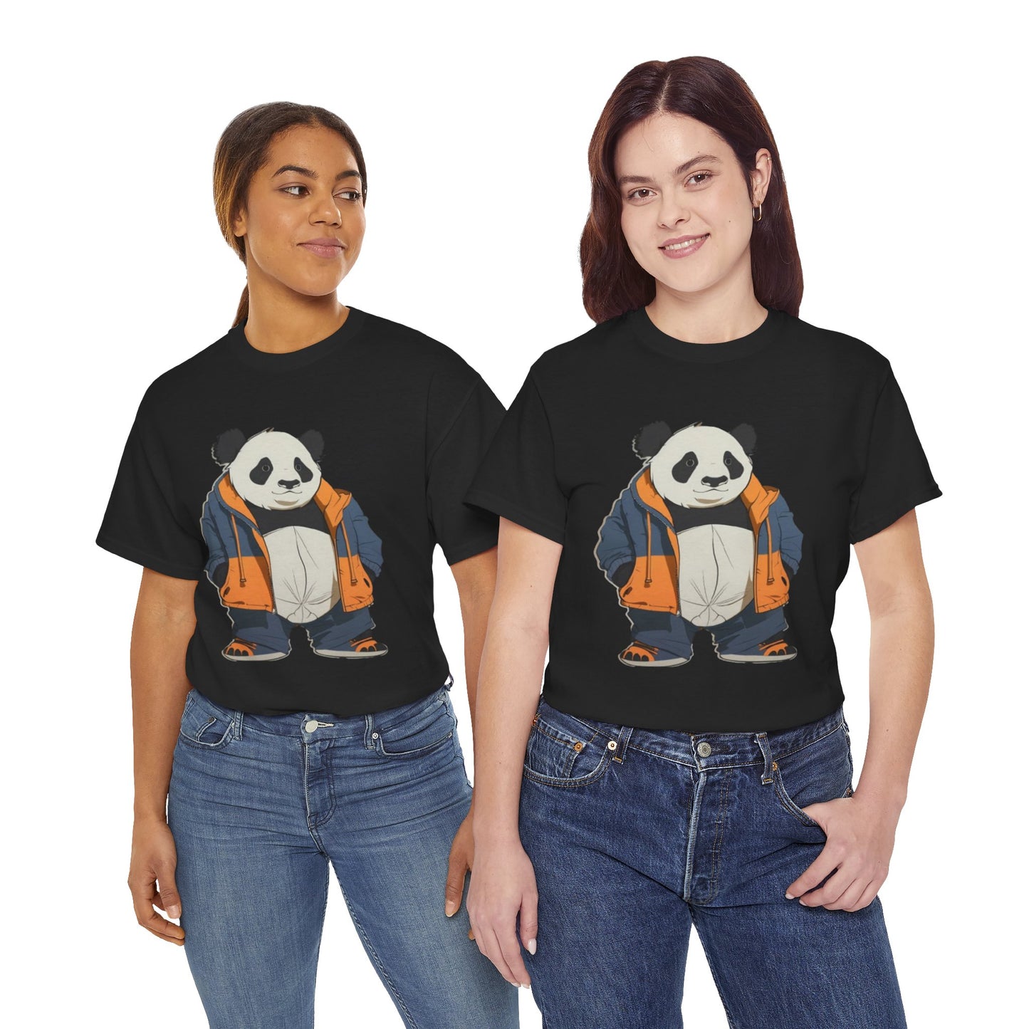 Cool Panda Unisex Heavy Cotton Tee – Trendy Streetwear Shirt for Animal Lovers