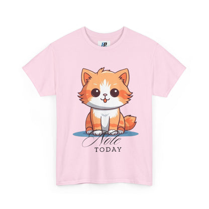 Cute Cat Note Today Unisex Heavy Cotton Tee - Print Hits Store  