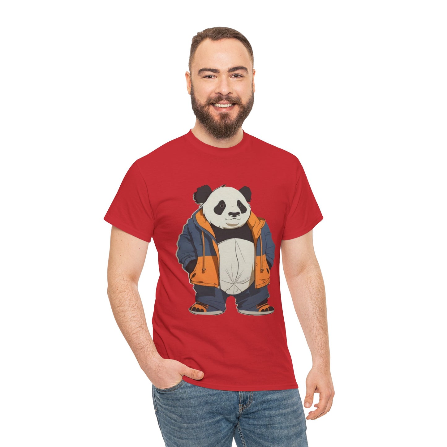 Cool Panda Unisex Heavy Cotton Tee – Trendy Streetwear Shirt for Animal Lovers