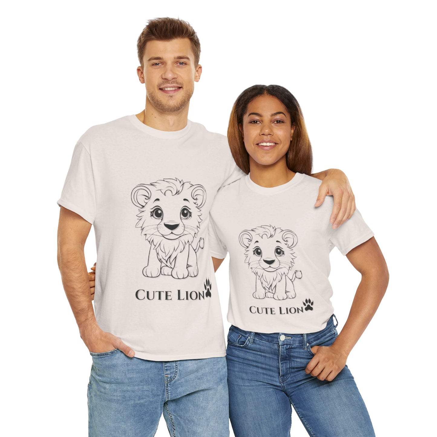 Cute Lion design Unisex Heavy Cotton Tee - Print Hits Store  