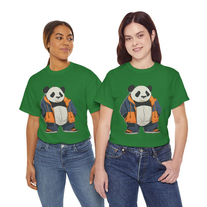 Cool Panda Unisex Heavy Cotton Tee – Trendy Streetwear Shirt for Animal Lovers