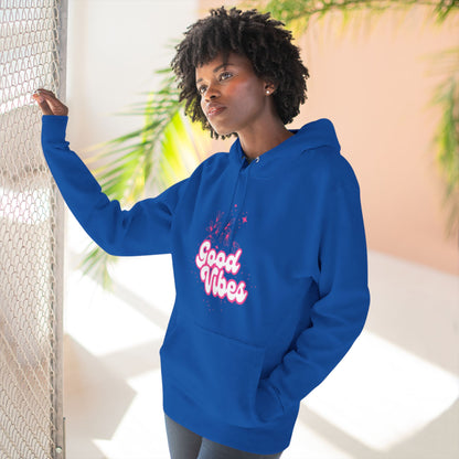 Good Vibes Three-Panel Fleece Hoodie  for Everyday Wear - Print Hits Store  