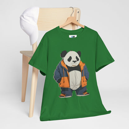 Cool Panda Unisex Heavy Cotton Tee – Trendy Streetwear Shirt for Animal Lovers