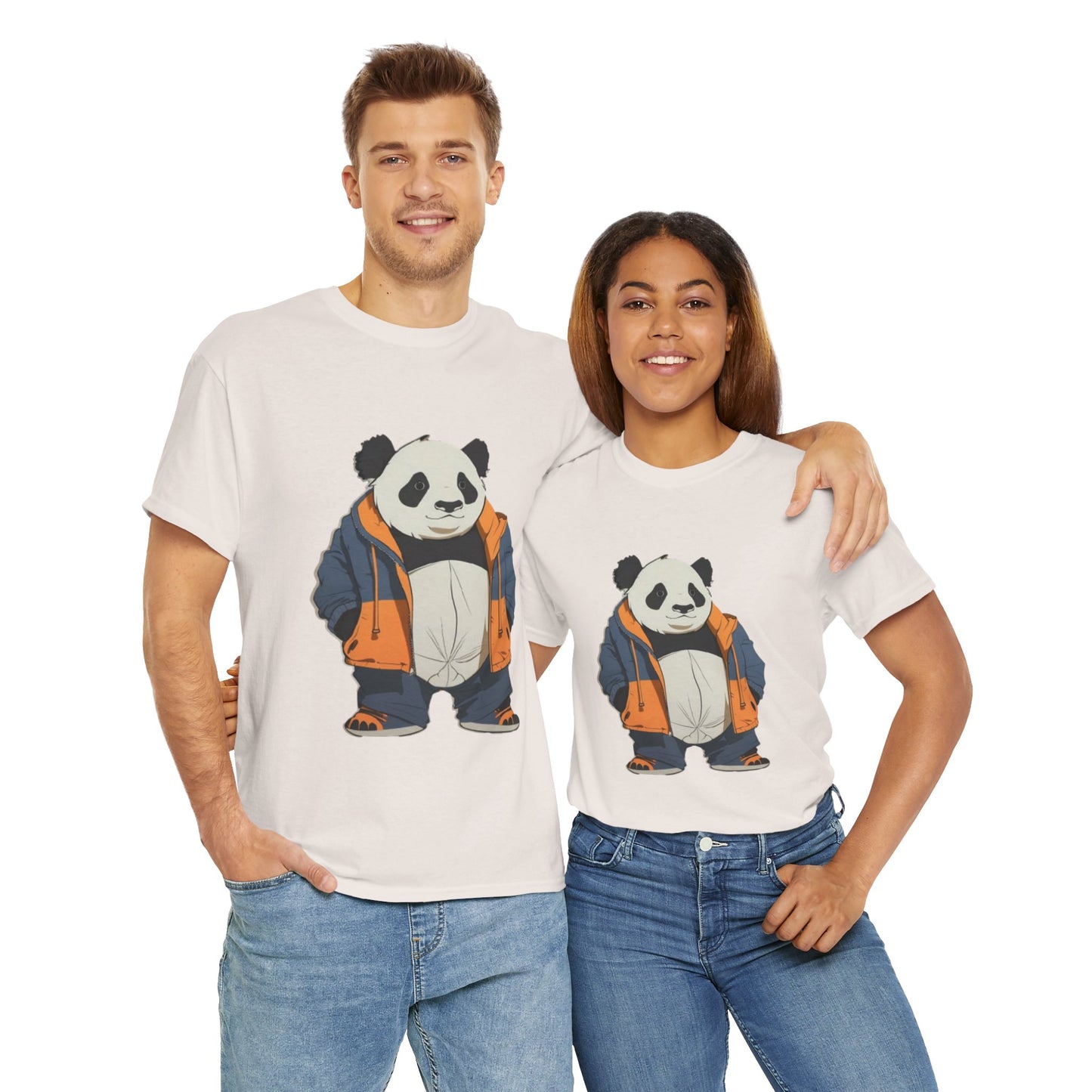 Cool Panda Unisex Heavy Cotton Tee – Trendy Streetwear Shirt for Animal Lovers