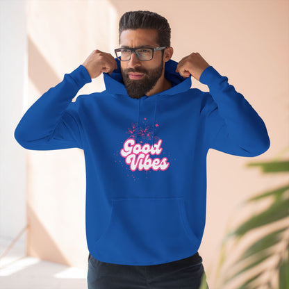 Good Vibes Three-Panel Fleece Hoodie  for Everyday Wear - Print Hits Store  