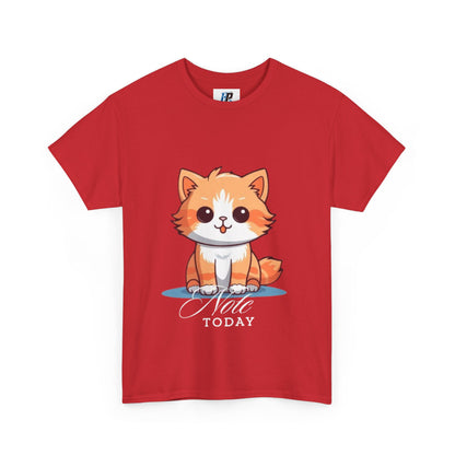 Cute Cat Note Today Unisex Heavy Cotton Tee - Print Hits Store  