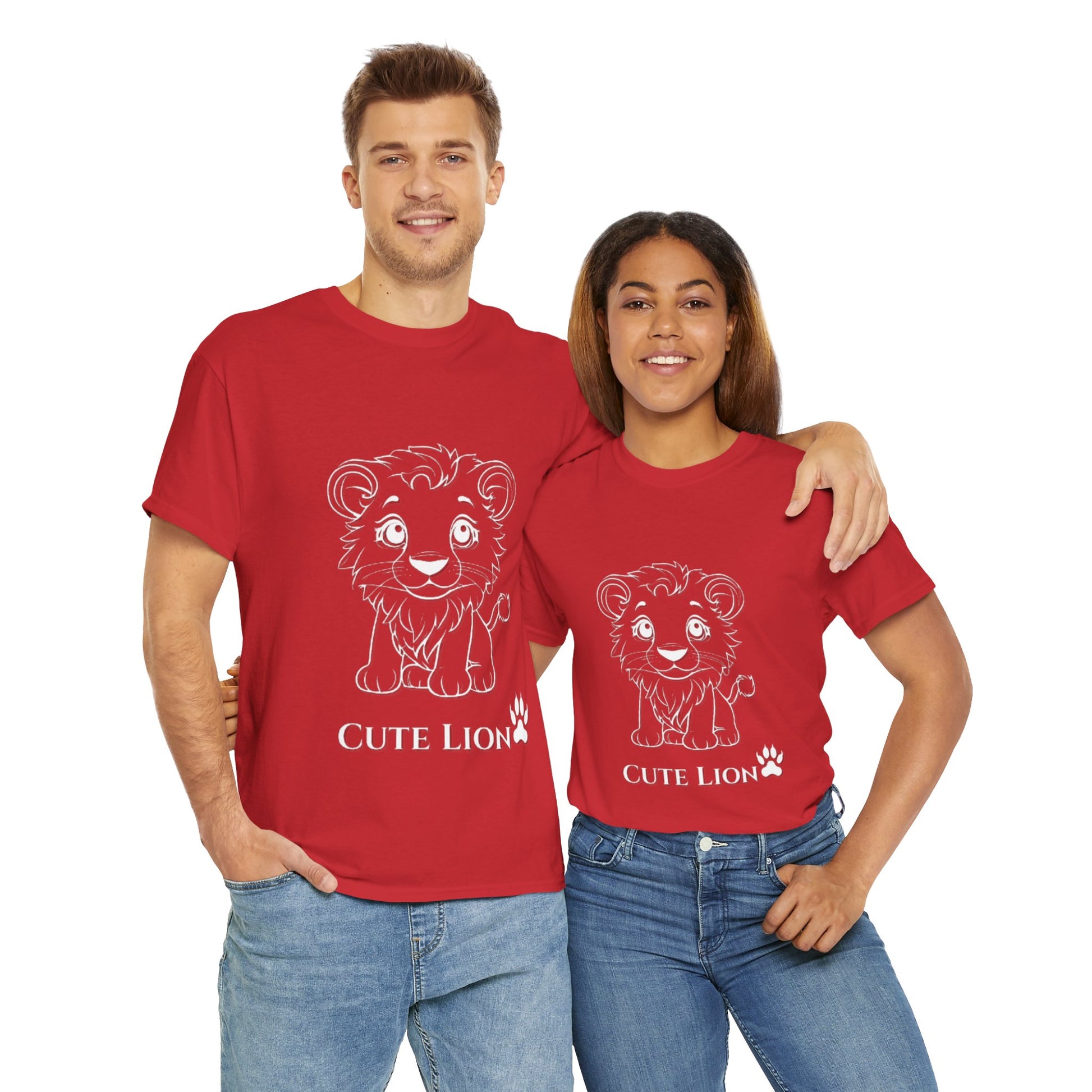 Cute Lion design Unisex Heavy Cotton Tee - Print Hits Store  