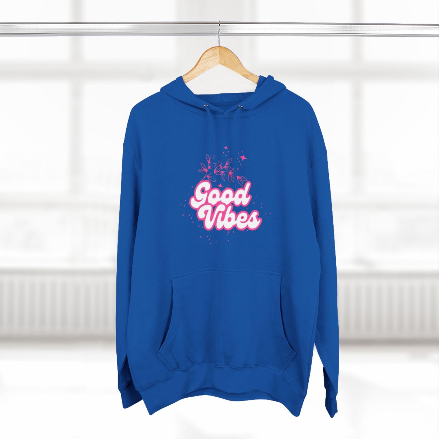 Good Vibes Three-Panel Fleece Hoodie  for Everyday Wear - Print Hits Store  