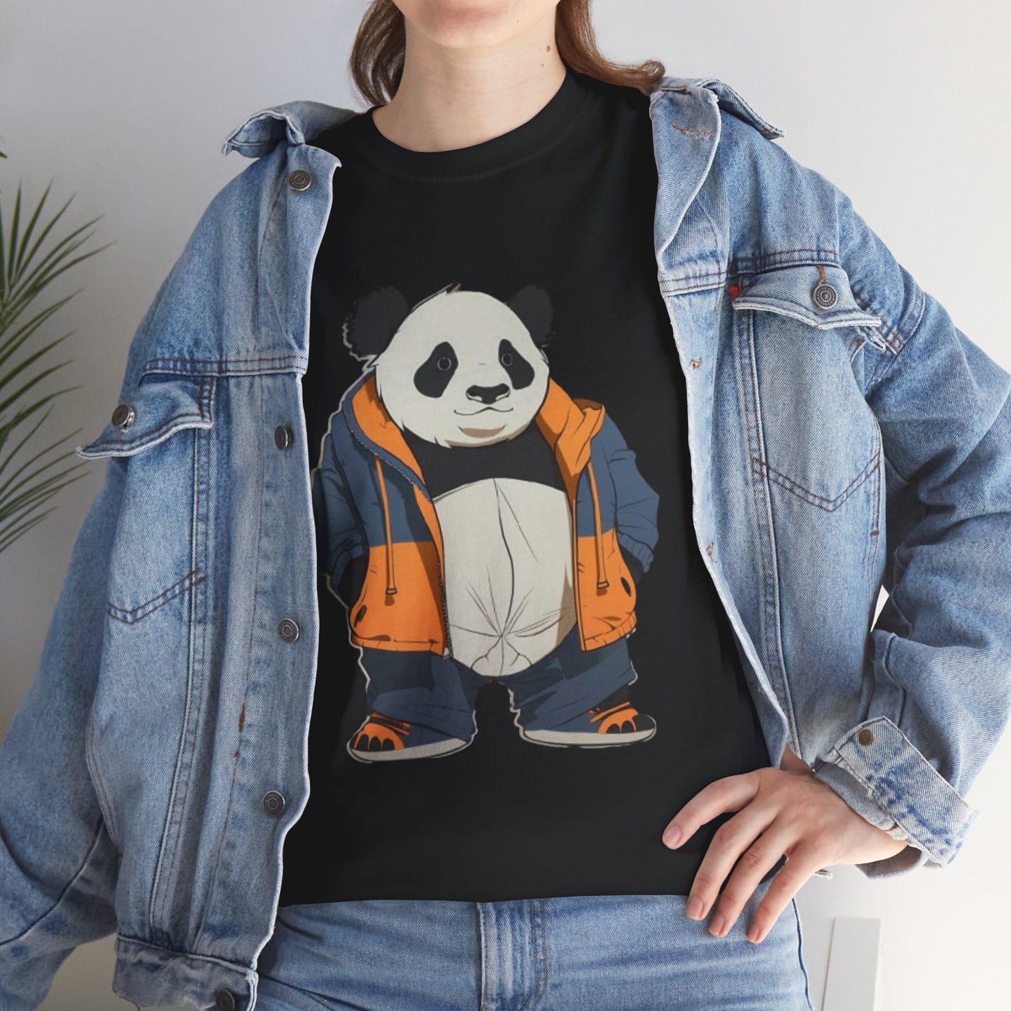 Cool Panda Unisex Heavy Cotton Tee – Trendy Streetwear Shirt for Animal Lovers