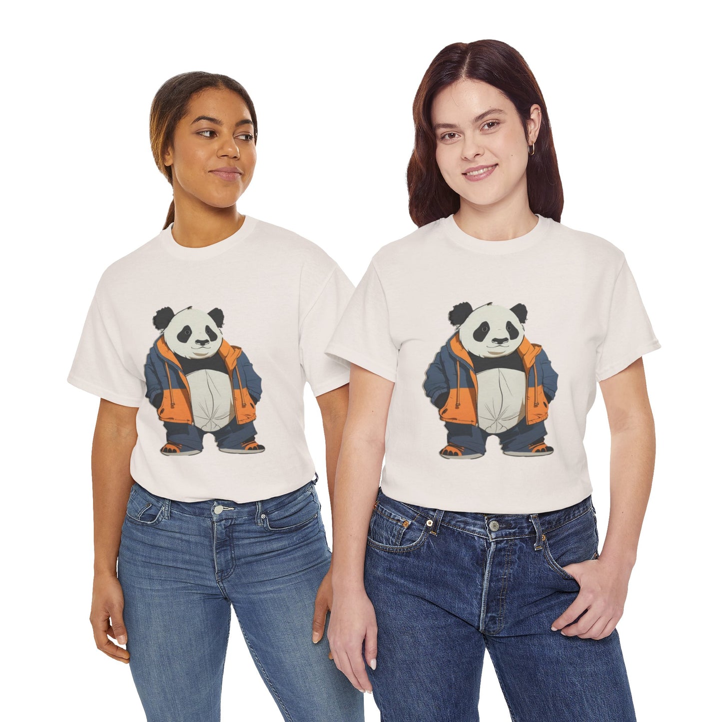 Cool Panda Unisex Heavy Cotton Tee – Trendy Streetwear Shirt for Animal Lovers