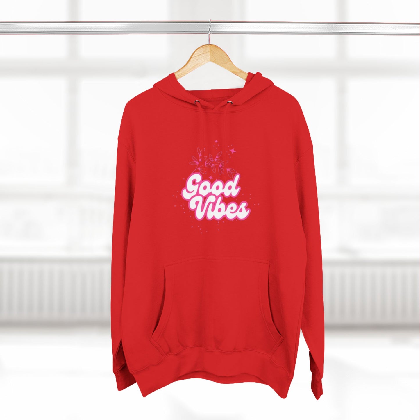 Good Vibes Three-Panel Fleece Hoodie  for Everyday Wear - Print Hits Store  