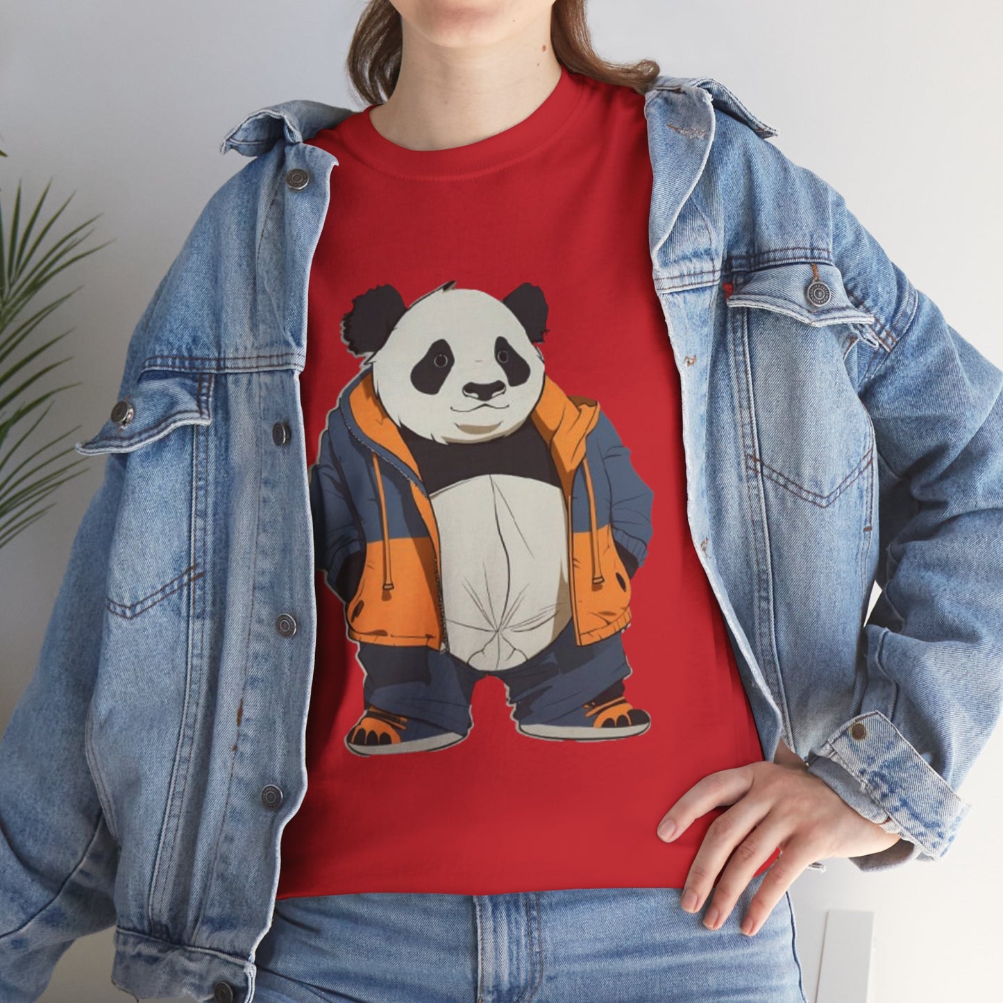 Cool Panda Unisex Heavy Cotton Tee – Trendy Streetwear Shirt for Animal Lovers