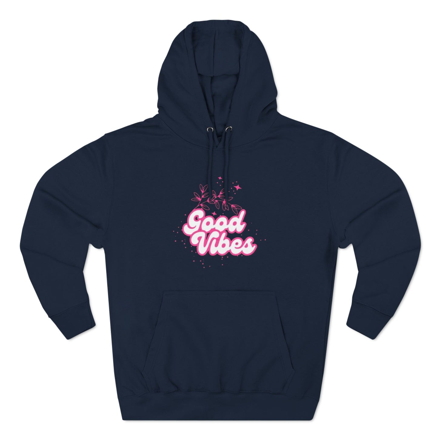 Good Vibes Three-Panel Fleece Hoodie  for Everyday Wear - Print Hits Store  