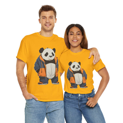 Cool Panda Unisex Heavy Cotton Tee – Trendy Streetwear Shirt for Animal Lovers