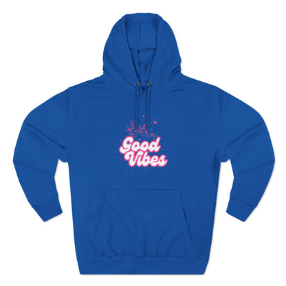 Good Vibes Three-Panel Fleece Hoodie  for Everyday Wear - Print Hits Store  