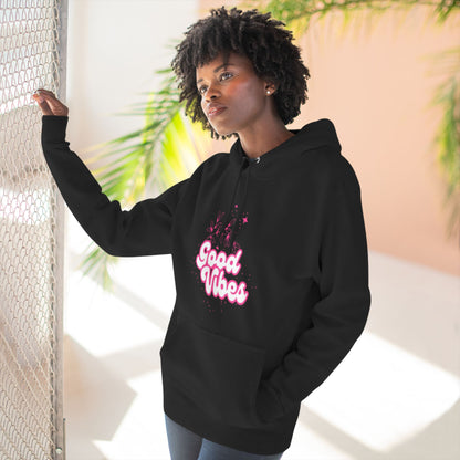 Good Vibes Three-Panel Fleece Hoodie  for Everyday Wear - Print Hits Store  