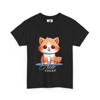 Cute Cat Note Today Unisex Heavy Cotton Tee - Print Hits Store  