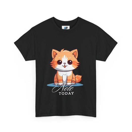 Cute Cat Note Today Unisex Heavy Cotton Tee - Print Hits Store  