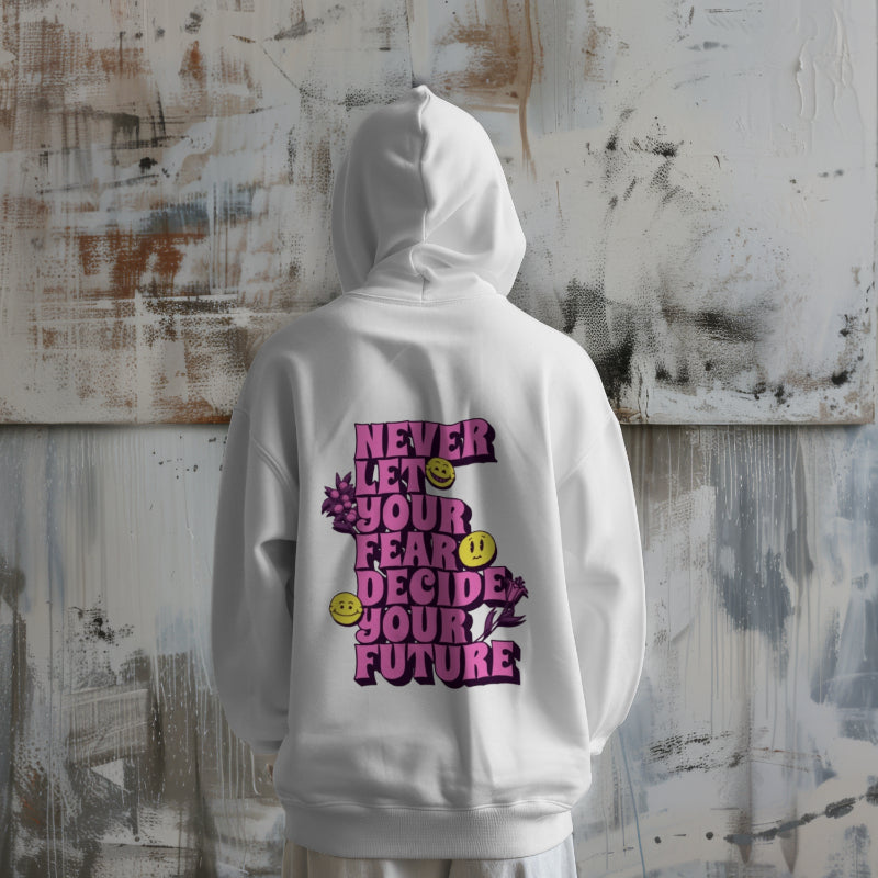 Motivational Three-Panel Fleece Hoodie - Decide Your Future - Print Hits Store  