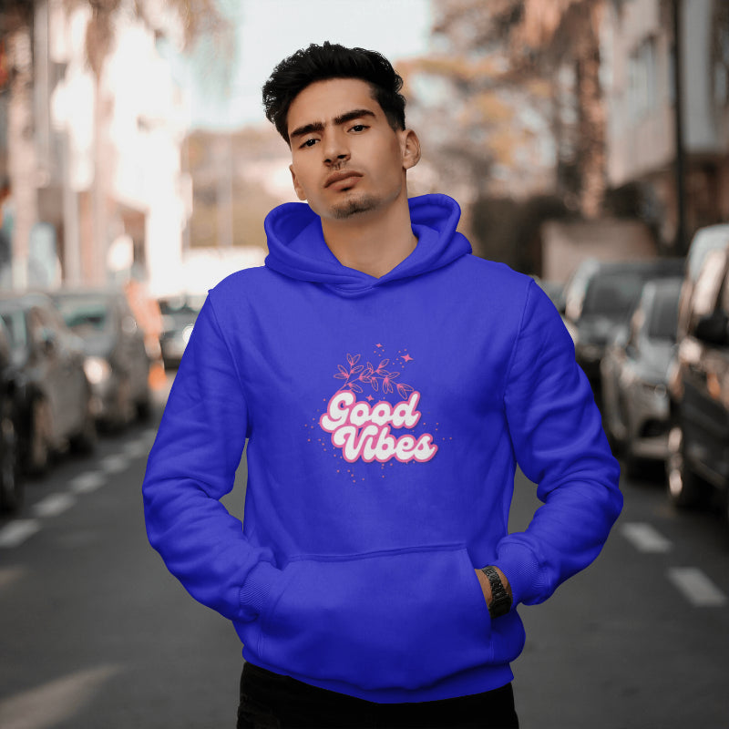 Good Vibes Three-Panel Fleece Hoodie  for Everyday Wear - Print Hits Store  