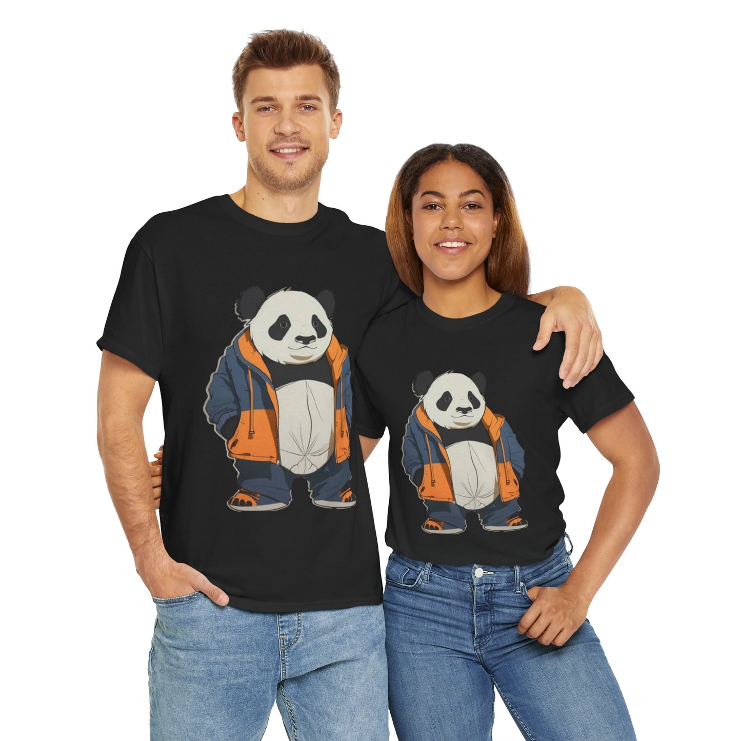 Cool Panda Unisex Heavy Cotton Tee – Trendy Streetwear Shirt for Animal Lovers