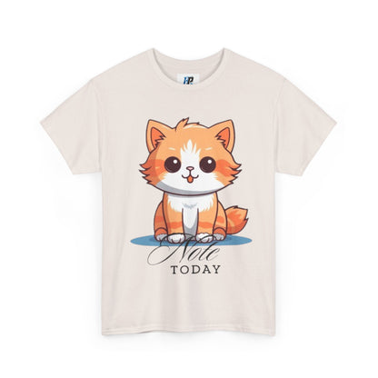 Cute Cat Note Today Unisex Heavy Cotton Tee - Print Hits Store  