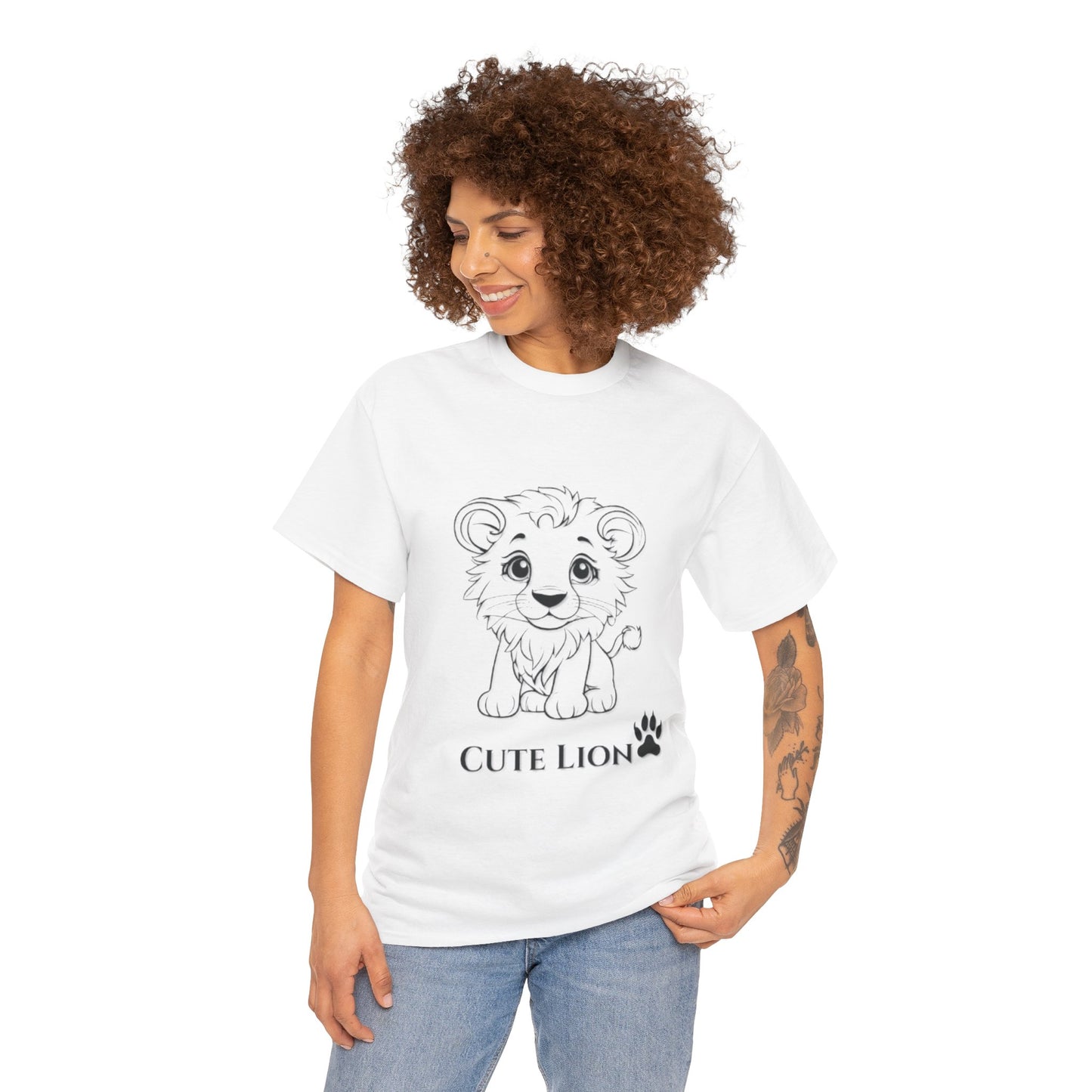 Cute Lion design Unisex Heavy Cotton Tee - Print Hits Store  