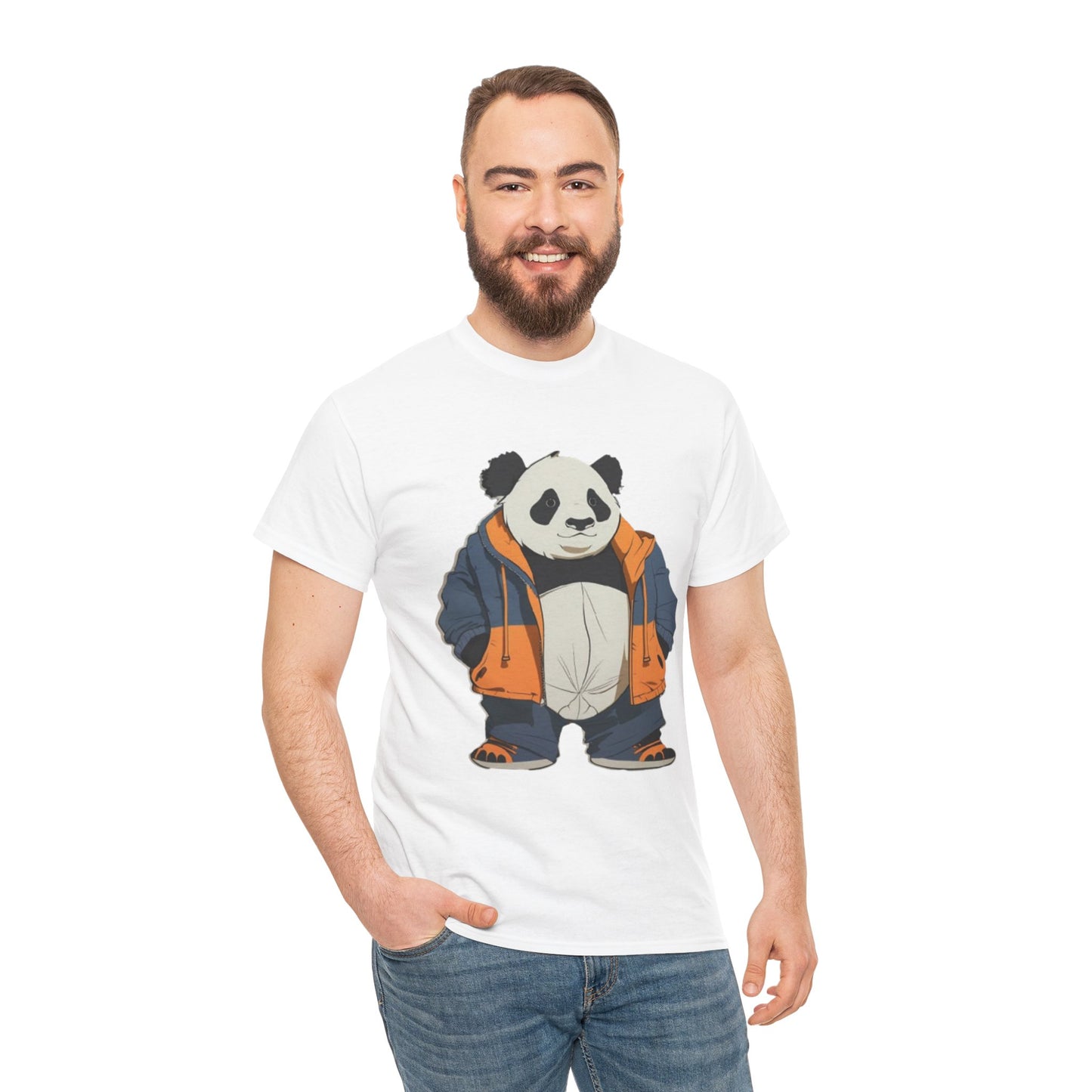 Cool Panda Unisex Heavy Cotton Tee – Trendy Streetwear Shirt for Animal Lovers - Print Hits Store  