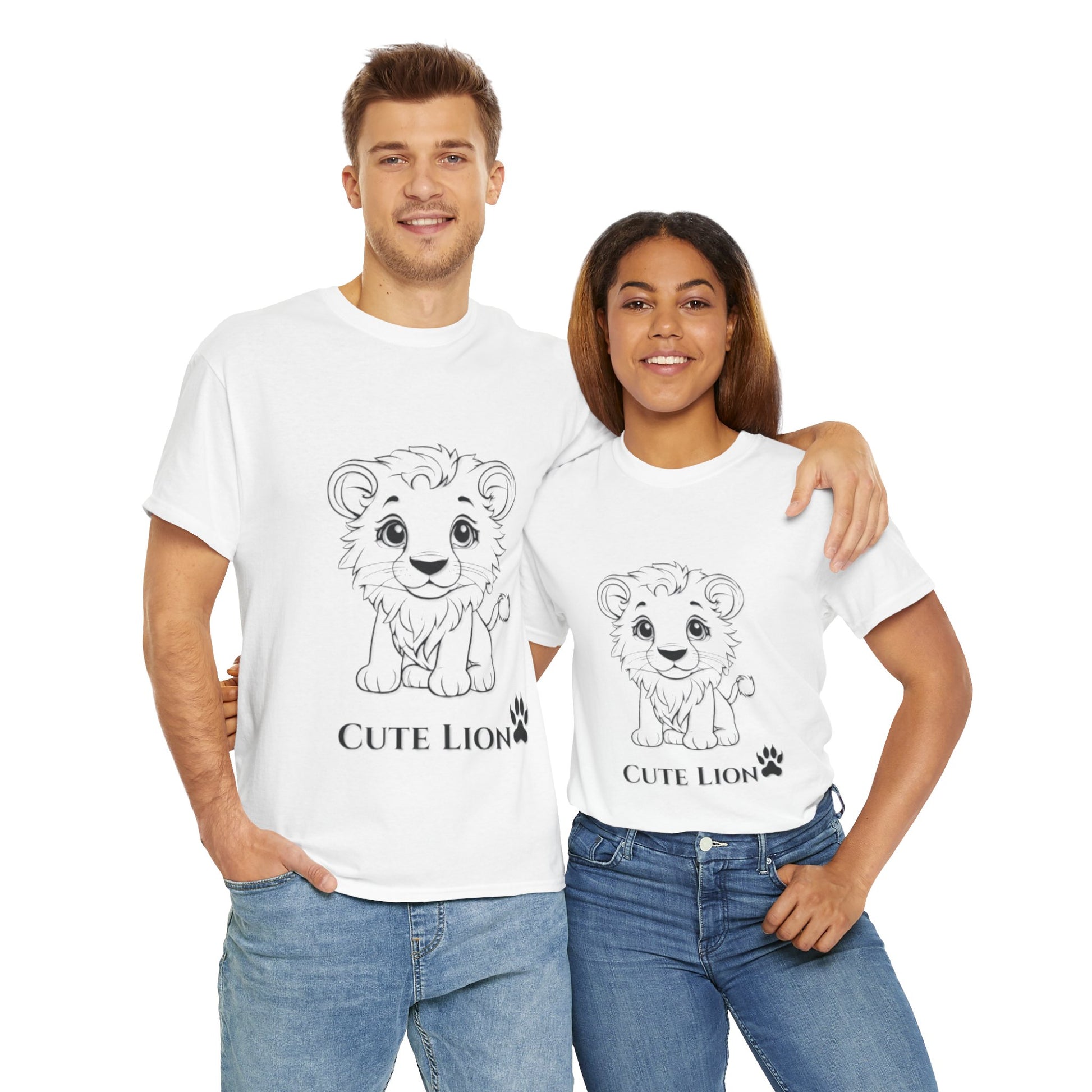 Cute Lion design Unisex Heavy Cotton Tee - Print Hits Store  