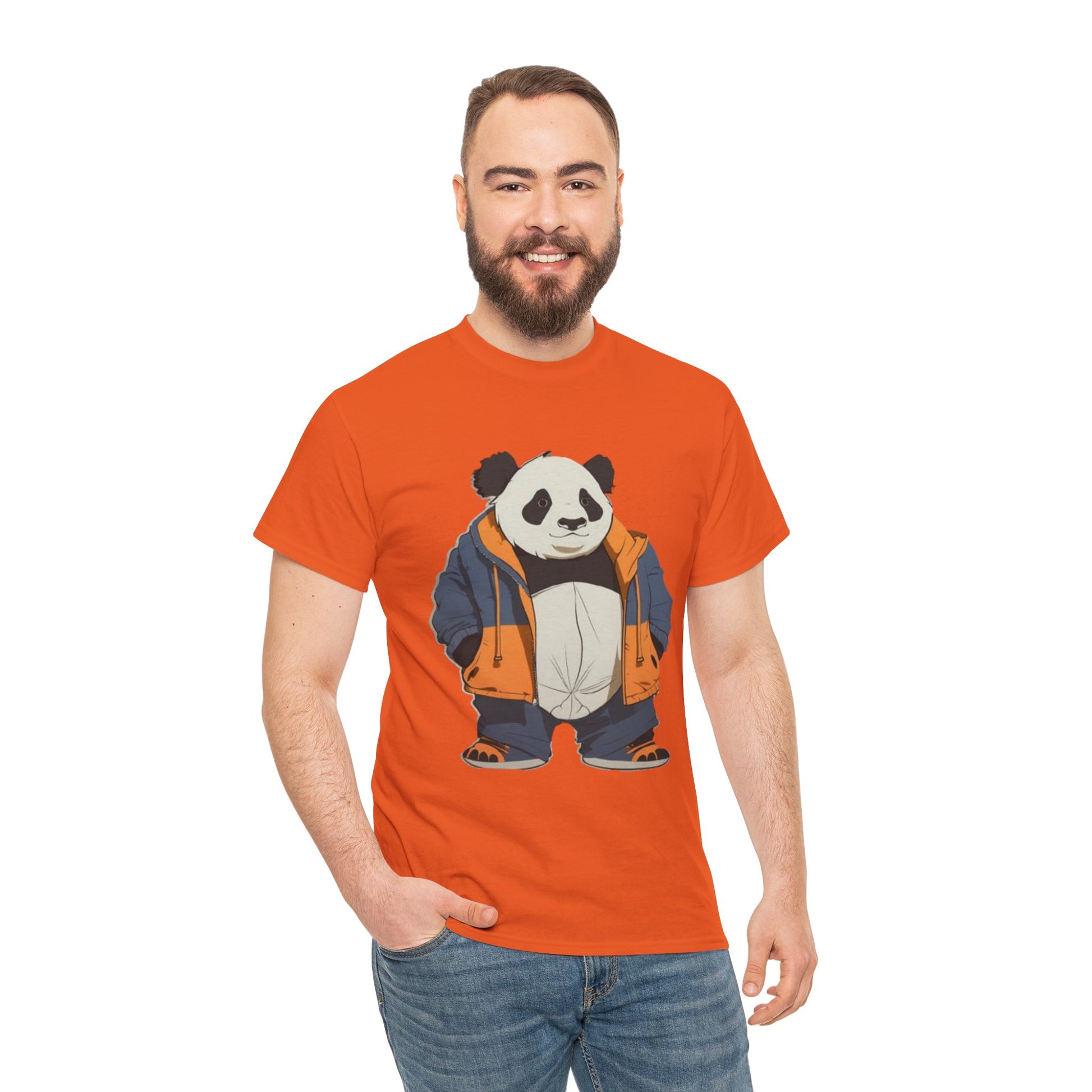 Cool Panda Unisex Heavy Cotton Tee – Trendy Streetwear Shirt for Animal Lovers - Print Hits Store  