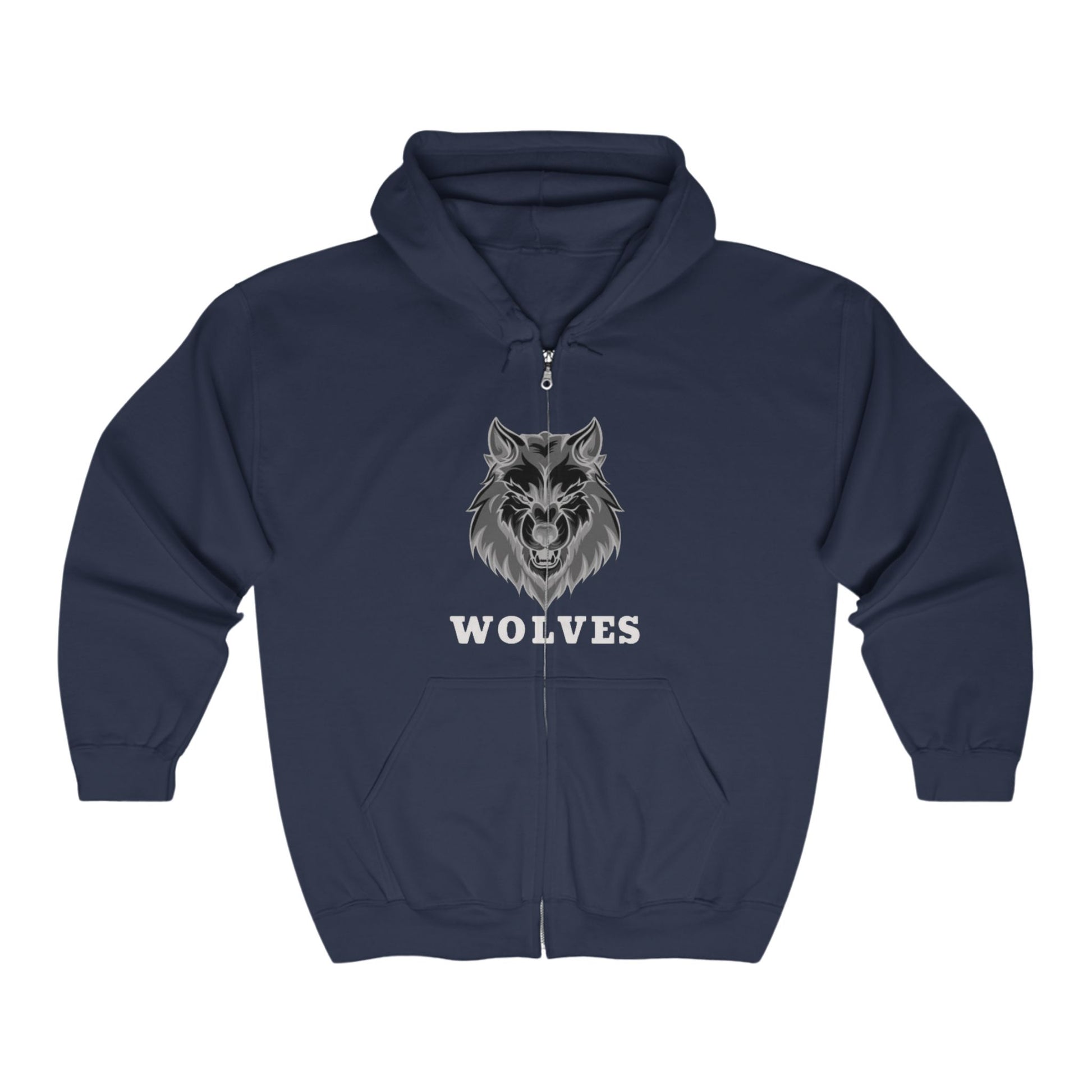 Wolves Unisex Full Zip Hoodie Bold Graphic - Print Hits Store  