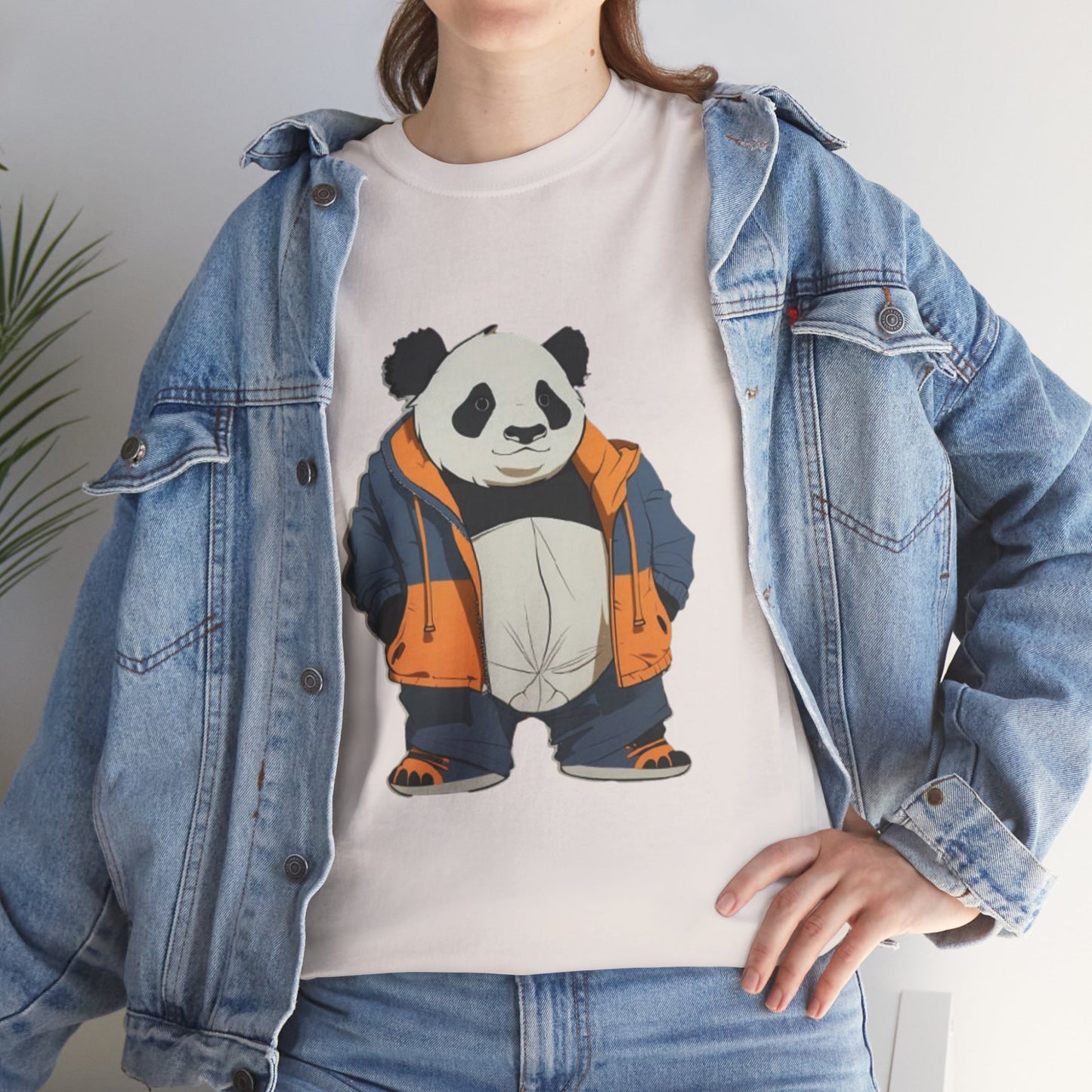 Cool Panda Unisex Heavy Cotton Tee – Trendy Streetwear Shirt for Animal Lovers