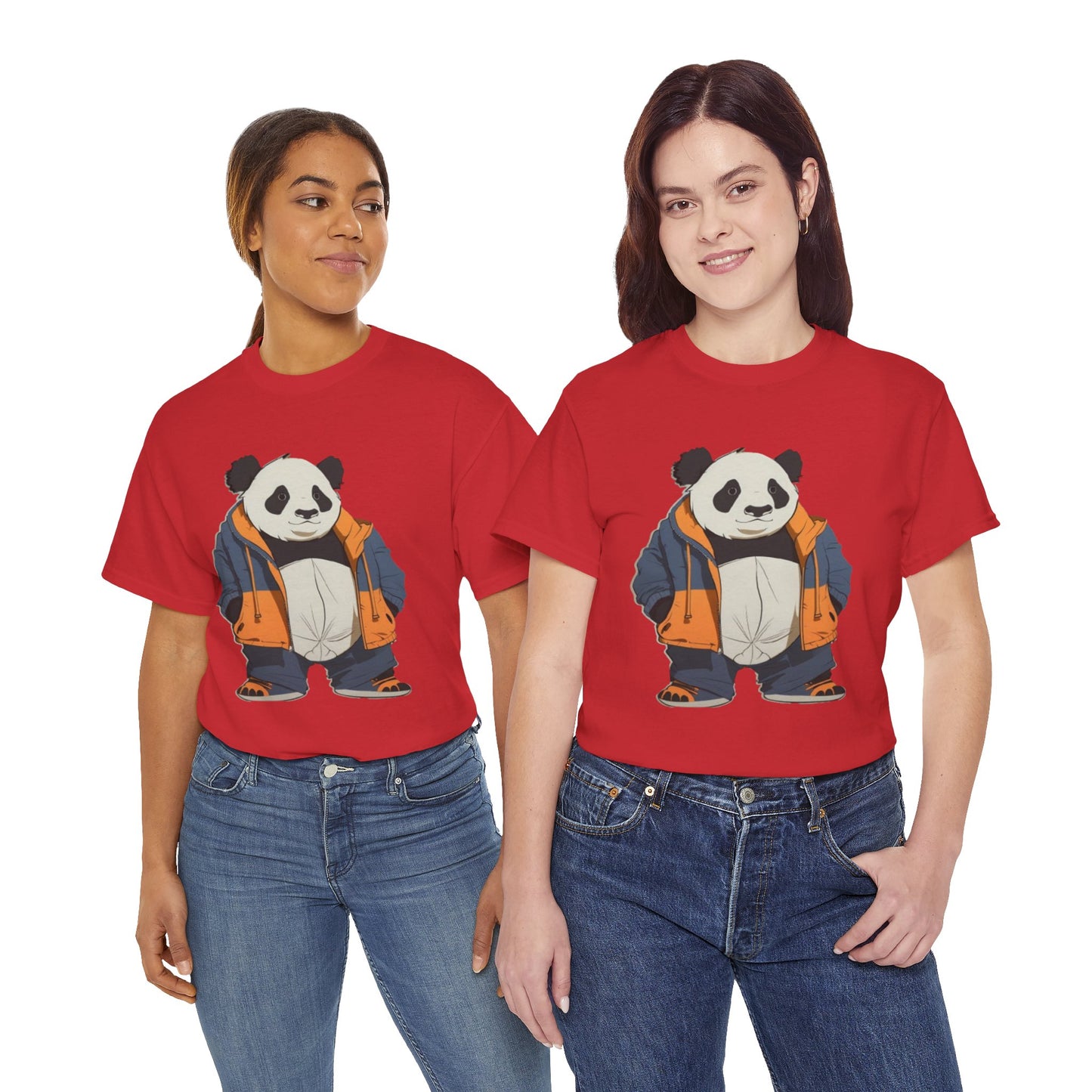 Cool Panda Unisex Heavy Cotton Tee – Trendy Streetwear Shirt for Animal Lovers