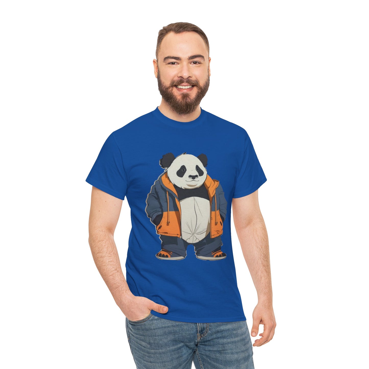 Cool Panda Unisex Heavy Cotton Tee – Trendy Streetwear Shirt for Animal Lovers