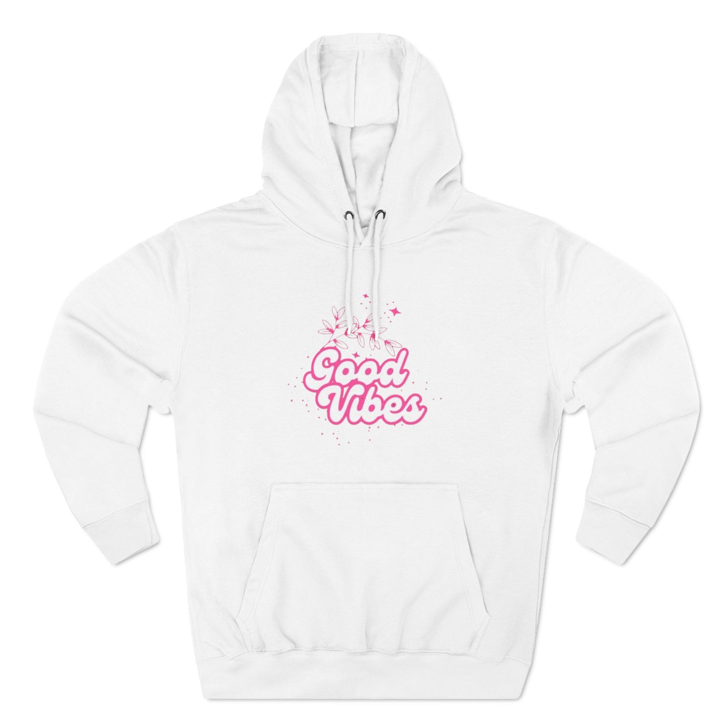 Good Vibes Three-Panel Fleece Hoodie  for Everyday Wear - Print Hits Store  