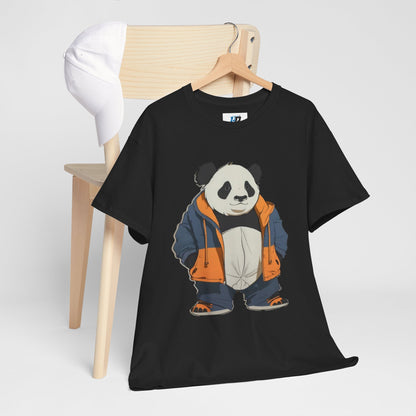 Cool Panda Unisex Heavy Cotton Tee – Trendy Streetwear Shirt for Animal Lovers