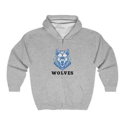 Wolves Unisex Full Zip Hoodie Bold Graphic - Print Hits Store  