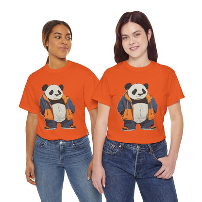 Cool Panda Unisex Heavy Cotton Tee – Trendy Streetwear Shirt for Animal Lovers