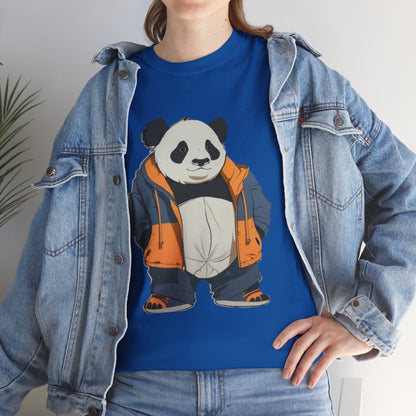 Cool Panda Unisex Heavy Cotton Tee – Trendy Streetwear Shirt for Animal Lovers