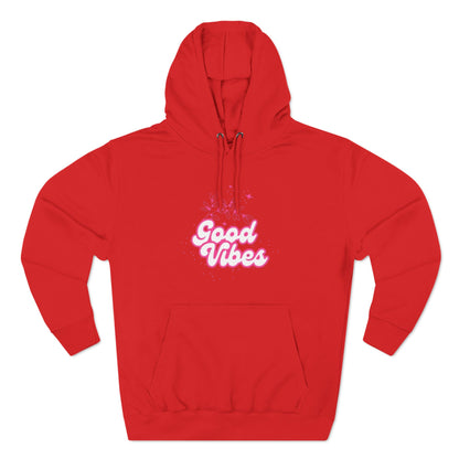 Good Vibes Three-Panel Fleece Hoodie  for Everyday Wear - Print Hits Store  