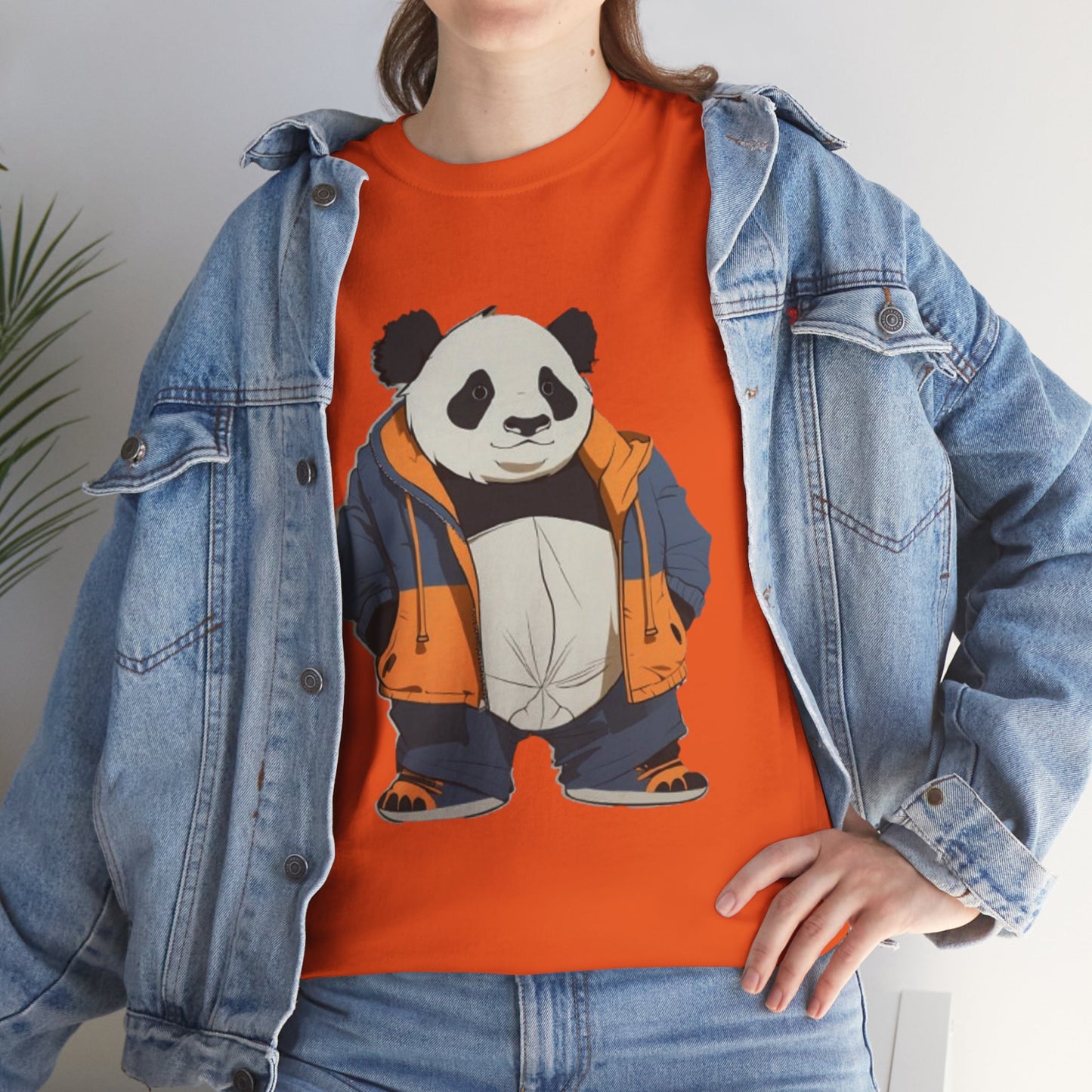 Cool Panda Unisex Heavy Cotton Tee – Trendy Streetwear Shirt for Animal Lovers