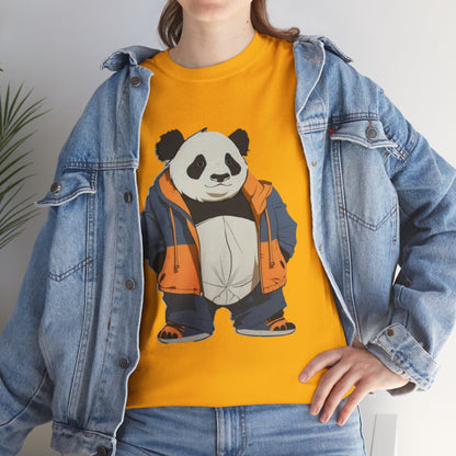 Cool Panda Unisex Heavy Cotton Tee – Trendy Streetwear Shirt for Animal Lovers