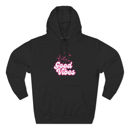 Good Vibes Three-Panel Fleece Hoodie  for Everyday Wear - Print Hits Store  