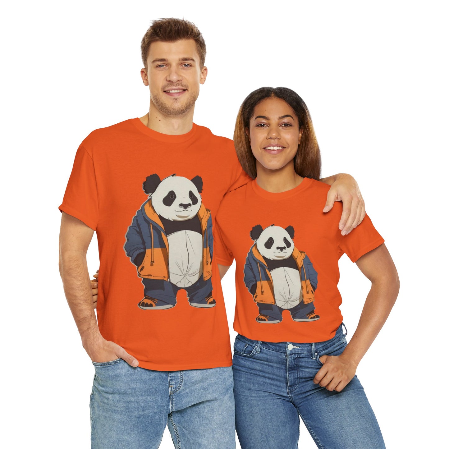 Cool Panda Unisex Heavy Cotton Tee – Trendy Streetwear Shirt for Animal Lovers