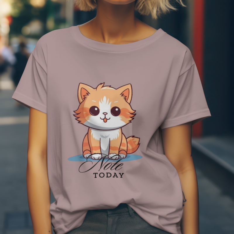 Cute Cat Note Today Unisex Heavy Cotton Tee - Print Hits Store  