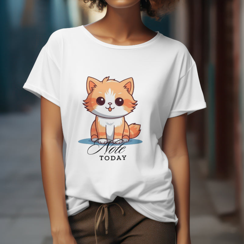 Cute Cat Note Today Unisex Heavy Cotton Tee - Print Hits Store  